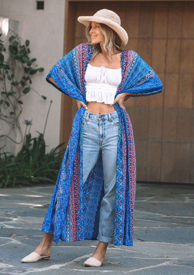 Blue Abstract Duster