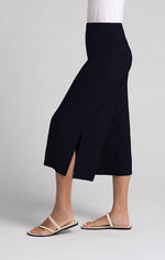 Load image into Gallery viewer, Side Slit Wide Capri | Navy
