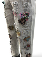 Load image into Gallery viewer, Patchwork Grey Jeans
