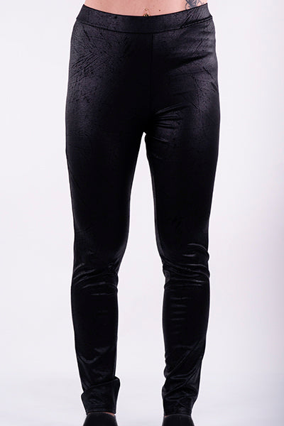 Black Faux leather pants on a white background