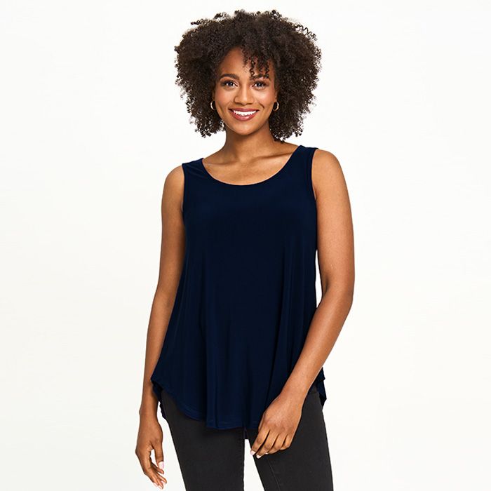 Scoop Neck Smile Hem Tank