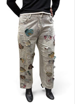 Load image into Gallery viewer, Patchwork Grey Jeans
