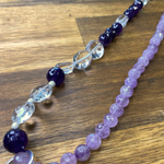 Load image into Gallery viewer, Amethyst &amp; Quartz Necklace with Charm
