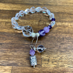 Load image into Gallery viewer, Amethyst &amp; Quartz with Charm Bracelet
