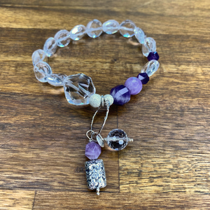 Amethyst & Quartz with Charm Bracelet