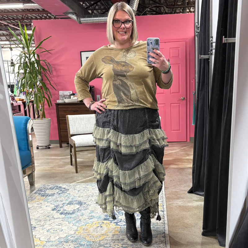 Boho Lace Tiered Skirt