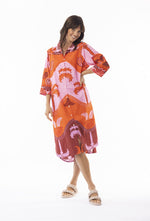 Load image into Gallery viewer, Celeste Orange Shirt Dress
