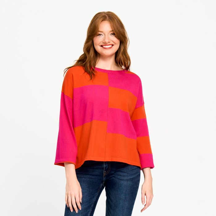 Checkered Round Neck Sweater