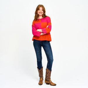 Checkered Round Neck Sweater