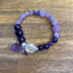 Amethyst | Coin Charm Bracelet