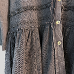 Load image into Gallery viewer, Button Up Denim &amp; Lace Tunic
