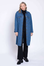 Load image into Gallery viewer, Geraldine Long Jean Jacket
