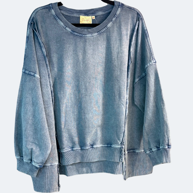 Hi-Low Sweatshirt with Slits