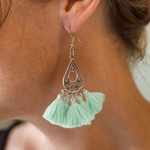 Load image into Gallery viewer, Tear Drop Tassel Earrings
