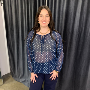 Sheer Kelkory Blouse Blue Squares