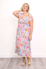 Load image into Gallery viewer, Morgan Dress Pink Bouquet
