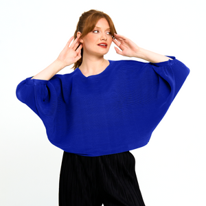 Plissé Bat Sleeve Top