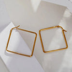 Load image into Gallery viewer, REILYNN: Square Shaped Gold Hoops
