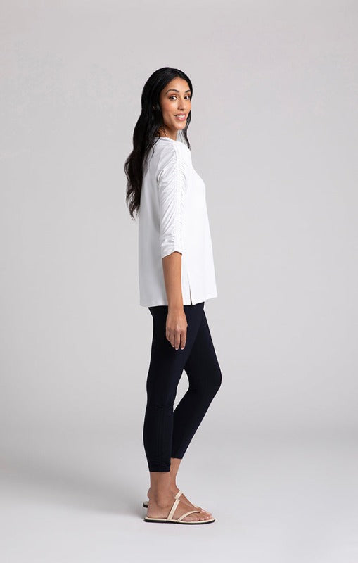 Revelry Top with Rusched Sleeves