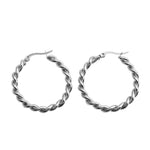 Load image into Gallery viewer, SUKI: Twisted Rope Hoop Silver
