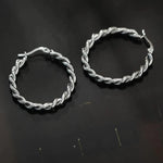 Load image into Gallery viewer, SUKI: Twisted Rope Hoop Silver
