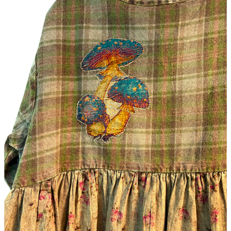 Mushroom Peplum Button Up