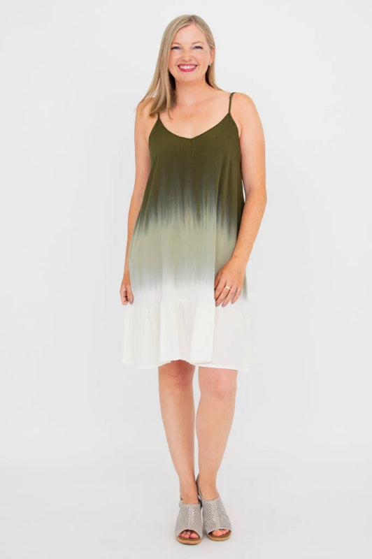 Ettie Dress Green Dip-Dye Fem Haven Boutique Ettie Dress Green Dip-Dye Fem Haven Boutique