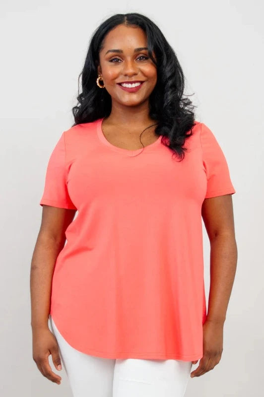 Jackie S/S Top, Coral