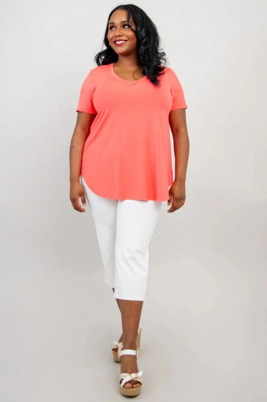 Jackie S/S Top, Coral
