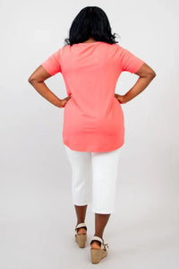 Jackie S/S Top, Coral