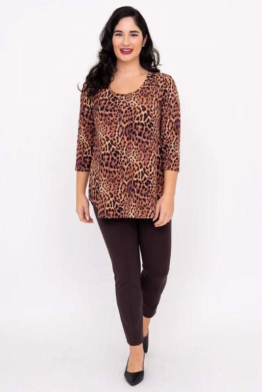 Jazz 3/4 Sleeve | Chocolate Leopard