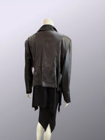 Load image into Gallery viewer, Mannequin wearing a black leather outfit on a light gray background
