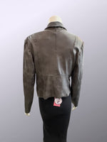 Load image into Gallery viewer, brown leather jacket on a mannequin against a gray background
