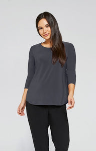 Go To Classic T Relax 3/4 Sleeve Graphite