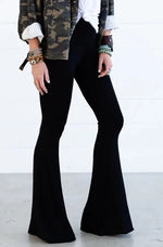 Load image into Gallery viewer, Cher Solid Raw Edge Flare Pants
