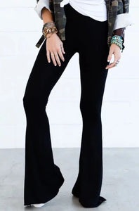 Cher Solid Raw Edge Flare Pants