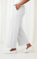 Load image into Gallery viewer, French Terry Wide Leg Pant in White by Sympli
