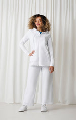 Load image into Gallery viewer, French Terry Zip Jacket for Spring in White
