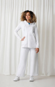 French Terry Zip Jacket for Spring in White