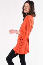 Load image into Gallery viewer, April Wrap Top in Bamboo Material by Terrera in Tangerine Orange
